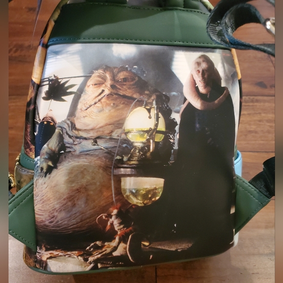 NWT Loungefly Star Wars Return Of The Jedi Scene Green Backpack - Picture 10 of 13